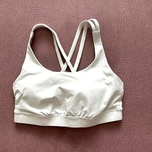 Lululemon Women’s Energy Bra, Medium Support, B-D Cups, White, 6